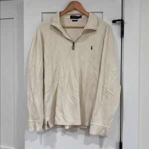 Polo Ralph Lauren Quarter Zip Pullover Cream Men's Size Large